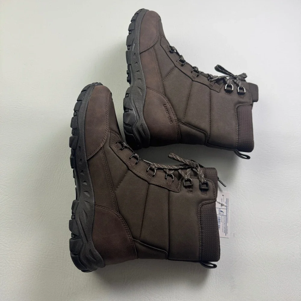 NWT Lands End Expedition Trail Waterproof Snow Boots Winter Mens Brown 11M